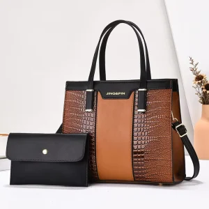 Women’s Bags Set Ladies Fashion PU Leather Luxury Purses Handbags Zipper Large Capacity
