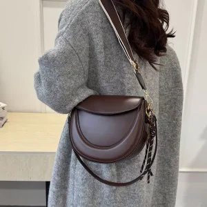 Women’s Casual Commuting Single-shoulder Solid Color Tassel PU Crossbody Bag