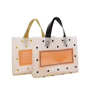 Women’s & Children’s Clothing Gift Tote Bags PE Plastic Packaging with Polka Dot Design for Beverages and Cosmetics