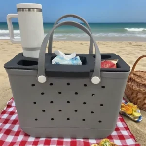 Women’s EVA Beach Handbag for Outdoor Camping Waterproof Durable Solid Color