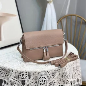 Women’s Fashion Crossbody Bag with Single Strap Waterproof PU Leather and Polyester Lining Zip Closure