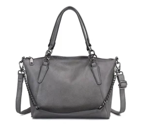 Women’s Fashion Rock Genuine Leather Crossbody Bag with Three Shoulder Straps ZIP Closure and Chains Handbags Designer Bags