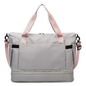 Women’s Fashion Sports Tote Gym Bag Travel Duffel with Zipper Closure Made of Oxford Polyester