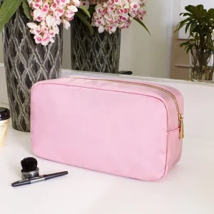 Women’s Girls’ Nylon Large Capacity Water Resistant Foldable Makeup Pouch Travel Bag Organizer Zipper