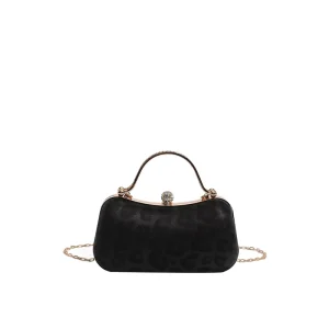 Women’s High Quality Textured Handheld Square Bag Chain Crossbody Bag for Formal Dresses and Evening Events