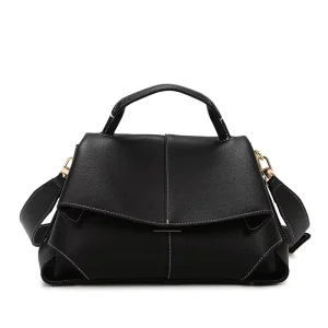 Women’s High-end Fashion Crossbody Shoulder Bag Cover Closure Soft Leather PU Lining Square Shape Casual Daily Matching