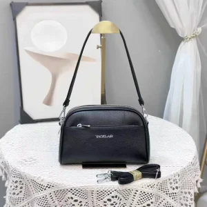Women’s Lady Dress Large Capacity PU Leather Crossbody Shoulder Bag Single Strap Zip Letter Polyester Lining New Spring Summer