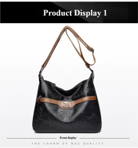 Women’s Lady Fashionable Elegant PU Leather Shoulder Bag Zipper Waterproof Portable Crossbody Shoulder Carry for Summer Daily