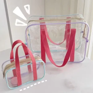 Women’s Large Capacity Waterproof PVC Tote Beach Bag Custom Logo Summer Travel Accessories Portable Swimming Beach Use