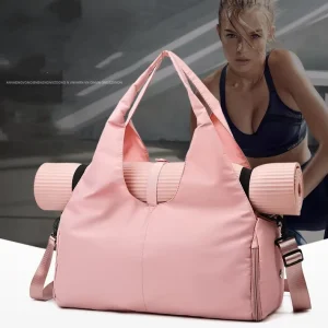 Women’s Large Capacity Wear Resistant Polyester Gym Bag Cross Border Duffel for Sports Fitness Yoga Travel Durable Oxford