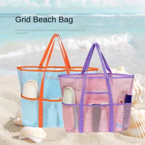 Women’s Large Waterproof Polyester Tote Beach Bag with Portable Storage Open Closure for Swimwear Sundries All Seasons