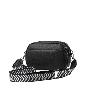 Women’s Leather Crossbody Messenger Bag Guitar Strap Small Shoulder Camera Purse Button Chain Custom Stylish for Ladies