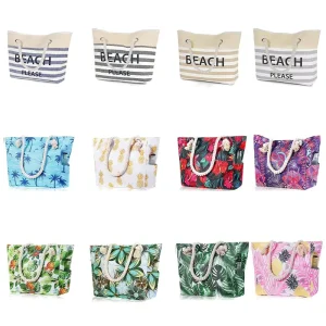 Women’s Lightweight Foldable Large Capacity Fashion Printed Tote Handbag with Shoulder Strap for Beach & Daily Use