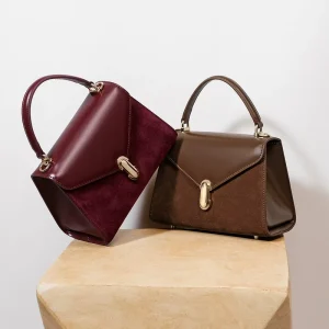 Women’s Luxury Genuine Leather Crossbody Bags Retro Cowhide Button Vintage New Suede Small Handbags for Women