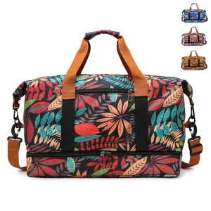 Women’s Luxury Oxford Weekender Travel Bag Custom Print Hand Carry Duffel for Fitness Yoga Gym Zipper Closure Polyester Lining