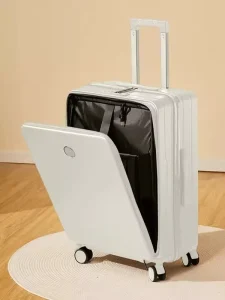 Women’s Modern Front Opening Carry On Luggage 20 Inch Password Travel Suitcase Lightweight Large Capacity Trolley Bag