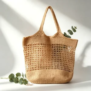 Women’s New Large Capacity Straw Bag Hollow Handwoven Beach Tote Bag Versatile Vacation Handbag