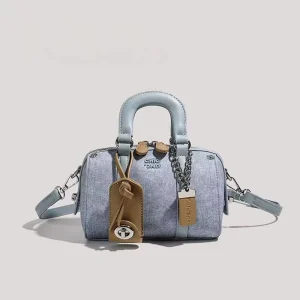 Women’s Platinum Blue Sea Area Pillow Bag Durable Handbag Single Shoulder Crossbody HandBag