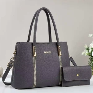 Women’s Popular Fashion Tote Bag with Zipper Closure Two Straps Retro Niche Design Crossbody Handbag