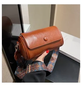 Women’s Retro Vintage PU Adjustable Strap Waterproof Cover Durable Single Shoulder Crossbody Bag Small Messenger Bags