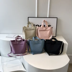 Women’s Small Casual Fashion Crossbody Tote Bag Waterproof Nylon Polyester Lining Open Closure Handbag All Seasons