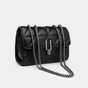 Women’s Small Crossbody Bag Large Capacity PU Leather Lattice Chain Single Shoulder Strap Zipper Card Fashionable