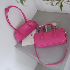Women’s Small Hobo Bag Leather Shoulder Strap Top Handle Female Crossbody Bag Solid Color Handbags