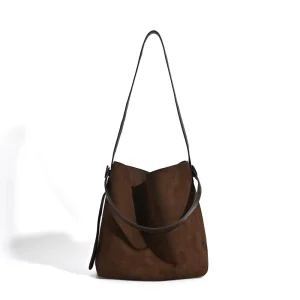 Women’s Solid Color Matte Leather Underarm Bag, Mirror Frost Matte Large Capacity Crossbody Bucket Shoulder Handbag