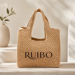 Women’s Spring Summer Hand Woven Waterproof Straw Tote Bag Open Closure Letter Embroidered Solid Color Holiday Style Beach