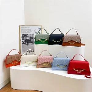 Women’s Stone Saddle Shape Waterproof PU Handbag with Zipper Closure 2-2.9L Capacity Single Strap Crossbody Bag