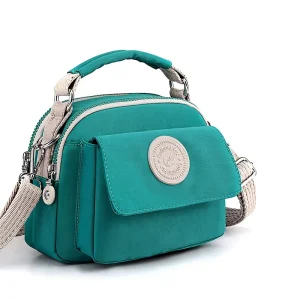 Women’s Summer Fashion Crossbody Bag Japanese Style Water-repellent Zipper Closure Phone & ID Card Pockets Portable Handbag
