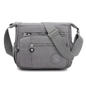 Women’s Vintage Fashion Zipper Flowers Polyester Shoulder Bag Messenger Tote Crossbody Handbag