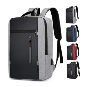 XL400 15.6 Inch Durable Student Backpack for Men Portable Business Travel Laptop Bag with USB Waterproof Oxford Laptop Backpack