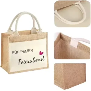 XiYou Eco Laminated Jute Canvas Bag Burlap Reusable DIY Linen Beach Bag Canvas Shopping Tote Bags with Custom logo