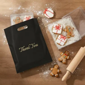 YC Eco Friendly Custom Logo Clothing Packing Bag Boutique Plastic Merchandise Shopping Handle Die Cut Bags