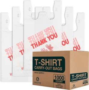 YC Factory Bulk Plastic T-Shirt Bags Thank You Vest Carrier Plastic Bags Restaurant Retail Grocery Disposable Supermarket Bag
