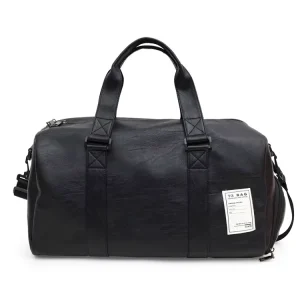 Yoga Handbag Gym Bag Sport Duffel Bag PU Leather Travel Holdall with Shoes Compartment