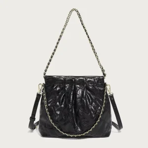 style Pu Chain Bag Two Straps Large capacity Trash-bag Style Crossbody Bag Spring summer New Arrival Fashionable